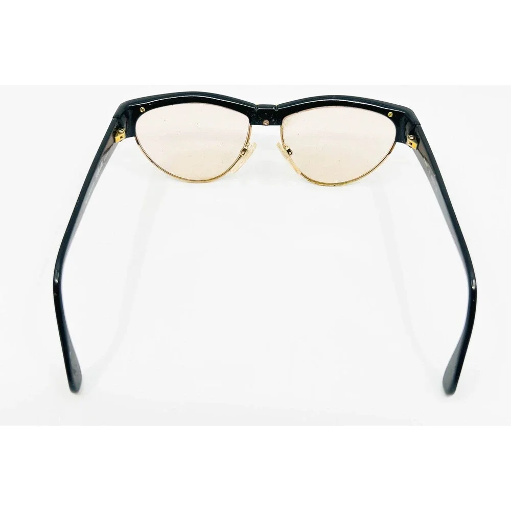 Silhouette Eyeglasses Womens Black Gold V 6055 M 8018 Cat Eye 57 15 135